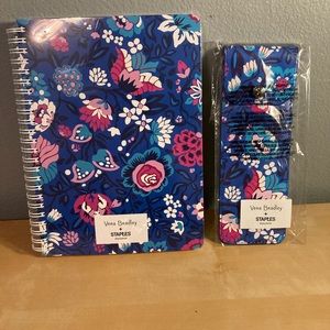 Vera Bradley Mini Notebook with Pocket & Vera Bradley Pen Pouch (Bloom Berry)